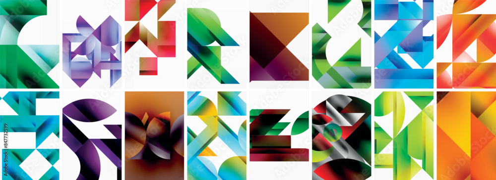 Set of abstract minimal geometric backgrounds with lines, circles and triangles. Vector Illustration For Wallpaper, Banner, Background, Card, Book Illustration, landing page Set of abstract minimal geometric backgrounds with lines, circles and triangles. Vector Illustration For Wallpaper, Banner, Background, Card, Book Illustration, landing page