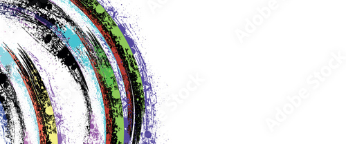 Abstract and Colorful Brush Background with Halftone Effect. Sports Banner. Brush Stroke Illustration.