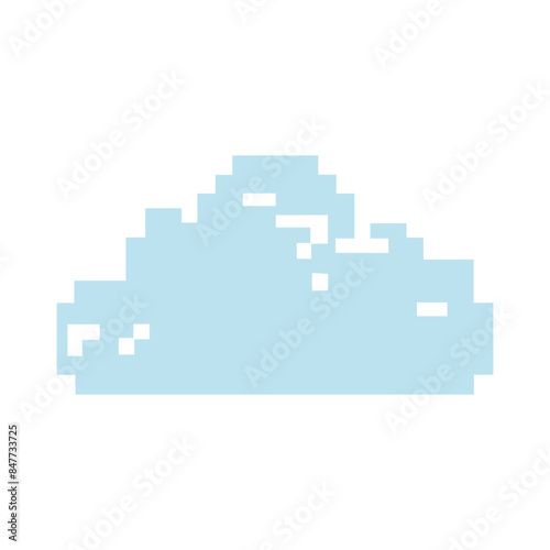 Fluffy clouds pixel art icon