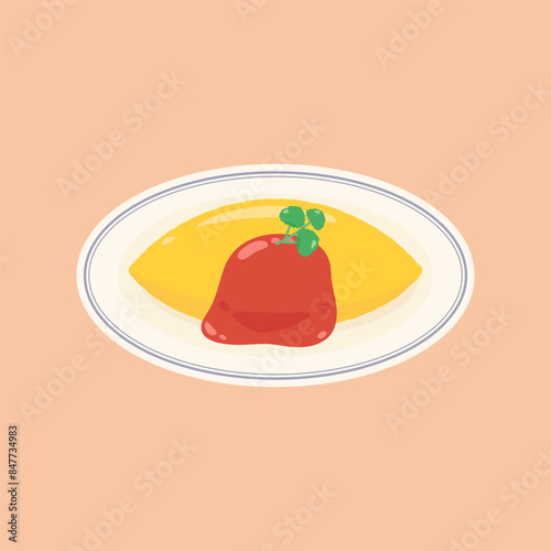 isolated japanese omurice