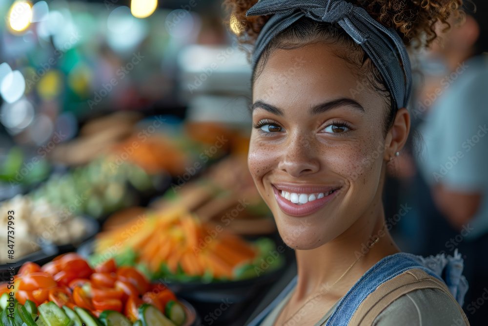 Millennials at a food truck festival, exploring diverse cuisines. Concept of culinary curiosity and culture. Generative Ai. Millennials at a food truck festival, exploring diverse cuisines. Concept of culinary curiosity and culture. Generative Ai.