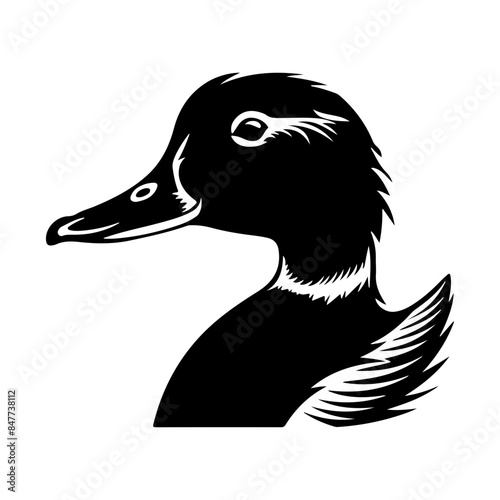 duck head silhouette, duck head icon vector illustration