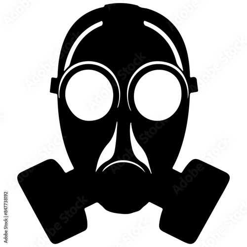 gas mask silhouette, gas mask icon vector illustration