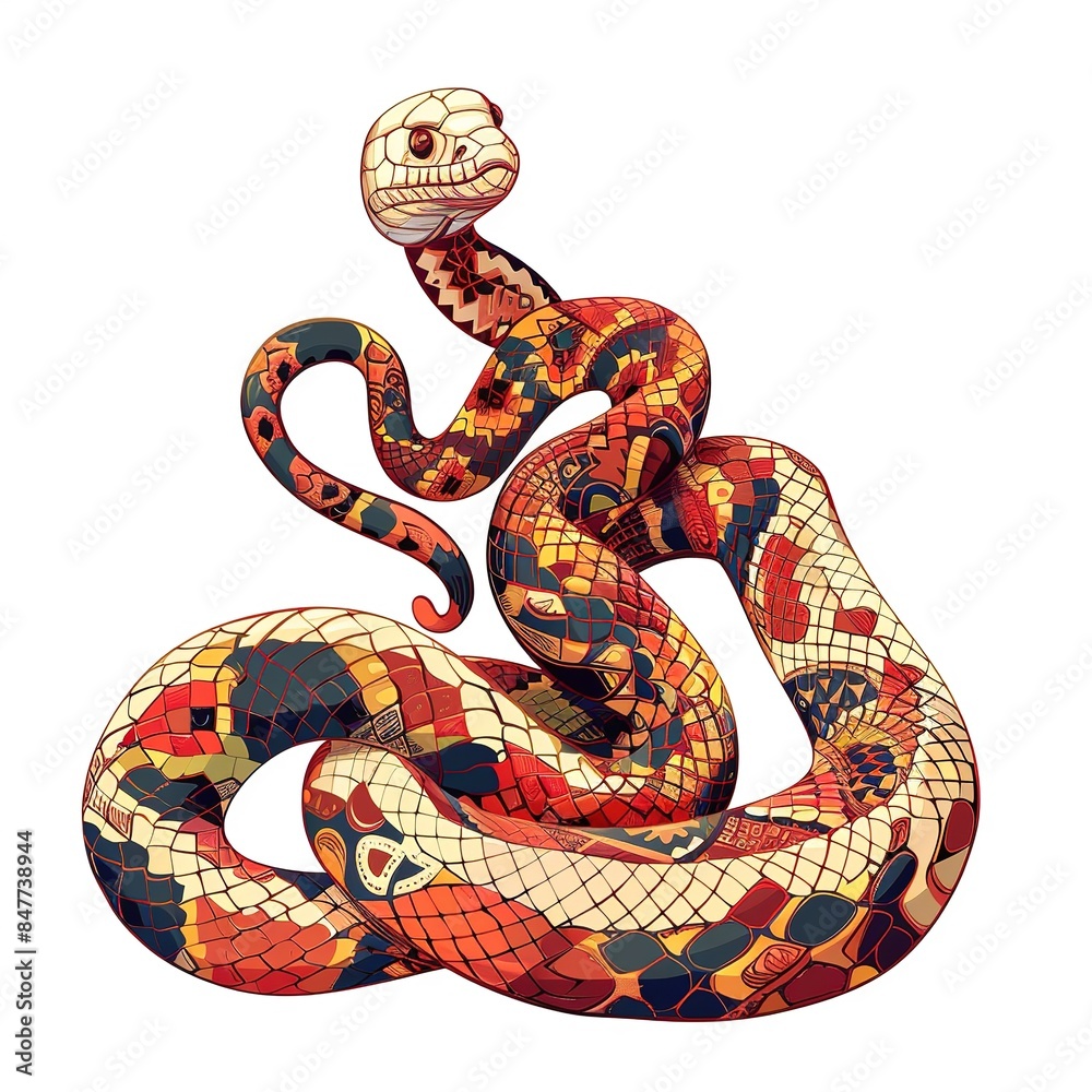 Obraz premium Snake ethnic fusion fashion