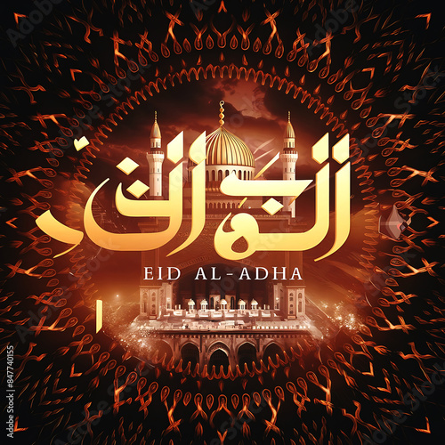 Happy Eid Al Adha Mubarak Muslim holiday islamic decoration background
