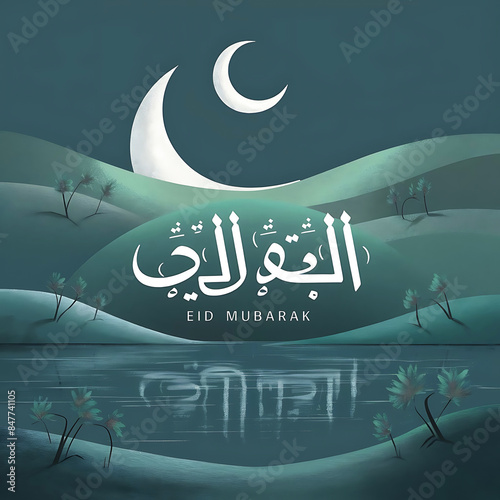Happy Eid Al Adha Mubarak Muslim holiday islamic decoration background