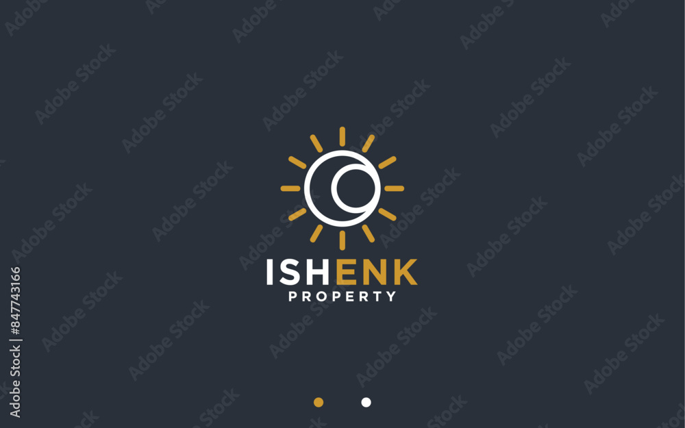 Naklejka premium sun and moon logo design vector silhouette illustration