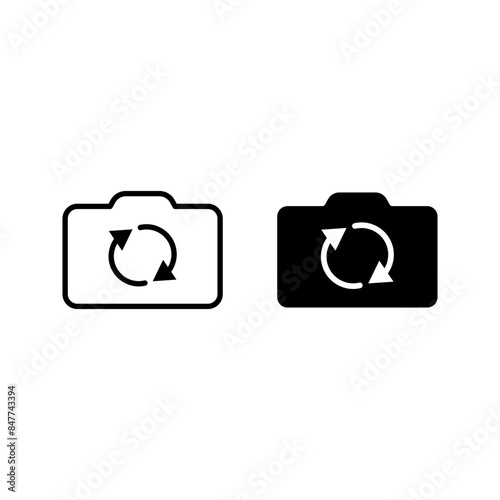 Switch from front to back camera flat icon for apps color editable