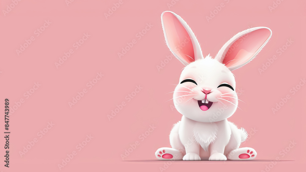 Obraz premium White Rabbit with Stylish Attire