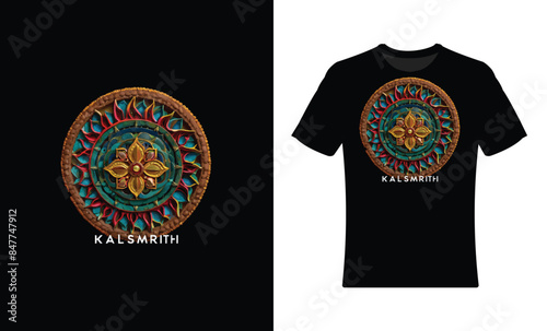 t shirt with a floral badge set