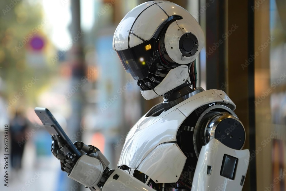 Using Artificial Intelligence Technology, Soldier Holding Smartphone for Warfare Using Artificial Intelligence Technology, Soldier Holding Smartphone for Warfare