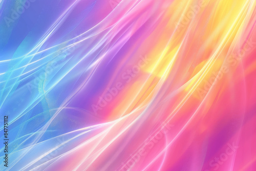 Vibrant blend of pink, purple, blue, and yellow waves swirling together, creating a dynamic and colorful abstract design full of energy and fluidity.