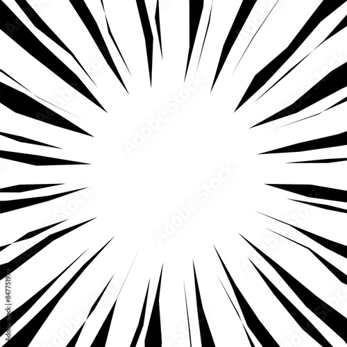 ラフなガタついた線の集中線のイラスト