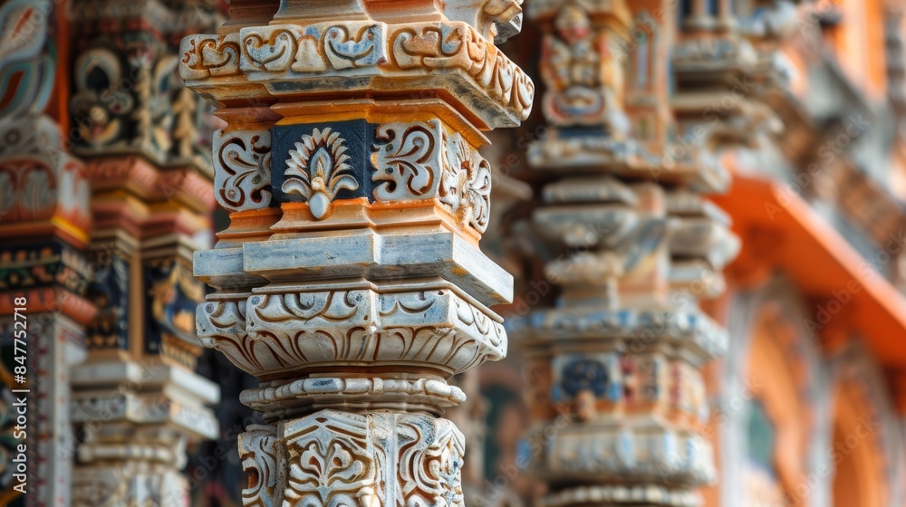 Contrast of Intricate Religious Architecture Hindu Temple and Gothic Cathedral Details Contrast of Intricate Religious Architecture Hindu Temple and Gothic Cathedral Details