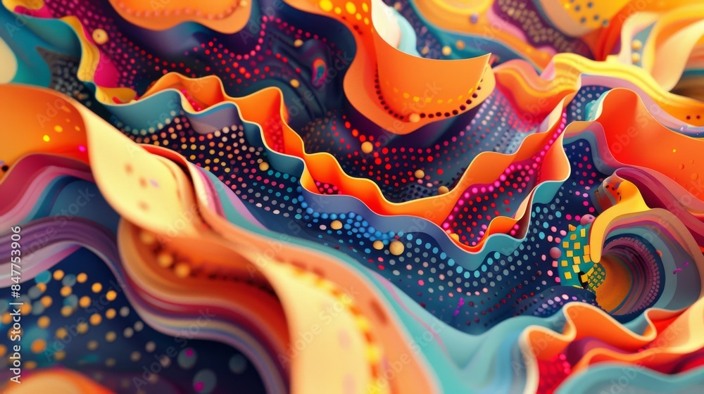Vibrant Holo Abstract 3D Shapes Visualizing Migration Patterns and Population Policy Vibrant Holo Abstract 3D Shapes Visualizing Migration Patterns and Population Policy