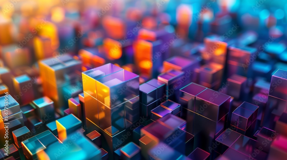 Vibrant Grainy Gradients and Holo Abstract 3D Elements Symbolizing Cultural Diversity and Economic Advancement Vibrant Grainy Gradients and Holo Abstract 3D Elements Symbolizing Cultural Diversity and Economic Advancement