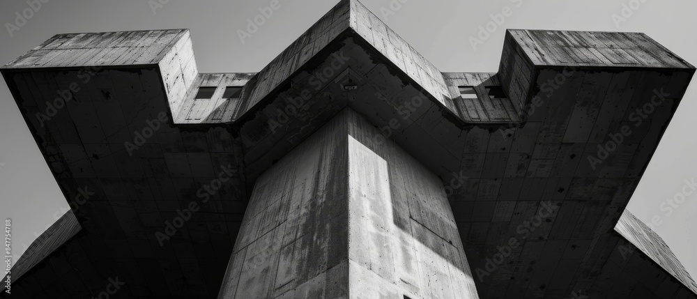 Monumental Cyber Regulations Neo Brutalism Architecture Representing Rigidity and Authority Monumental Cyber Regulations Neo Brutalism Architecture Representing Rigidity and Authority