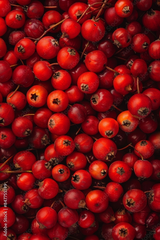 Rowanberry berries texture background, Sorbus aucuparia fruits pattern, many rowan berries banner Rowanberry berries texture background, Sorbus aucuparia fruits pattern, many rowan berries banner