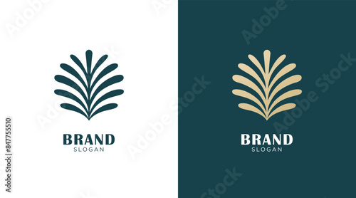 Floral and nature ornament logo symbol template. Minimalist, luxury, royal and elegant logo vector