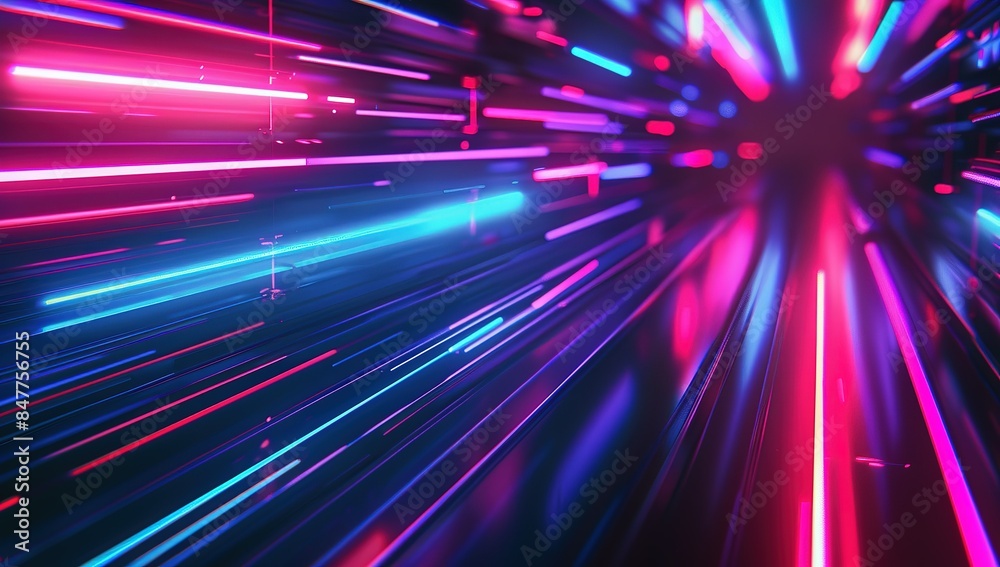 Abstract background with neon light lines Abstract background with neon light lines