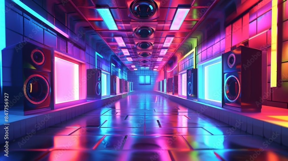 Futuristic Underground Music Scenes Hyperpop Culture in 3D Glow Visualization Futuristic Underground Music Scenes Hyperpop Culture in 3D Glow Visualization