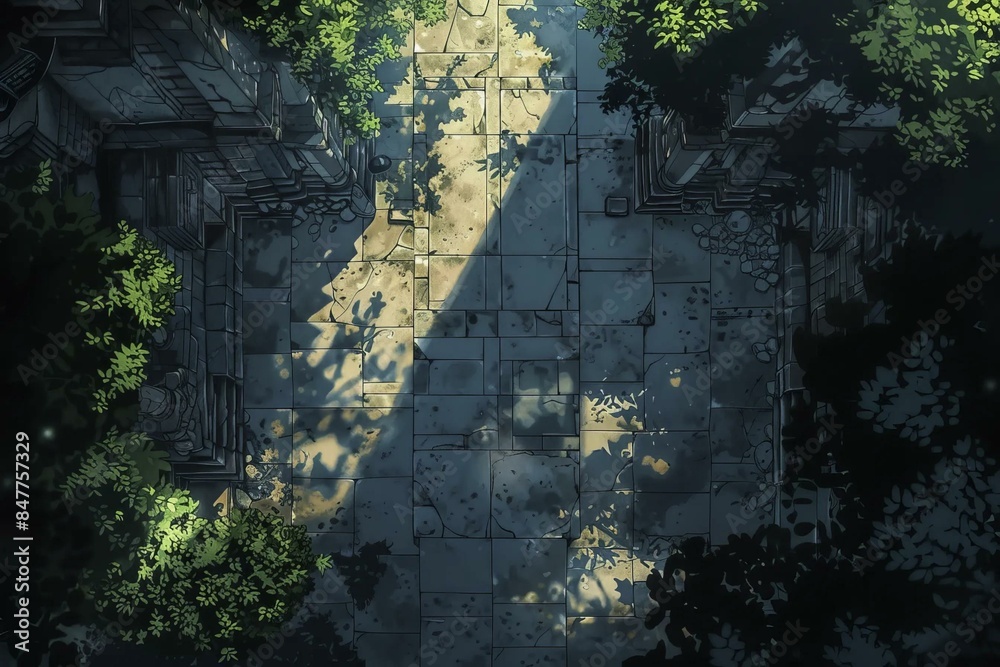 DnD Battlemap Shadow Corridor Battlemap - Group of adventurers traversing dangerous path. DnD Battlemap Shadow Corridor Battlemap - Group of adventurers traversing dangerous path.