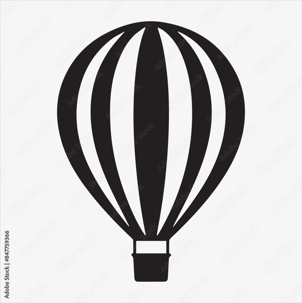 Obraz premium air balloon silhouette vector illustration on a White Background