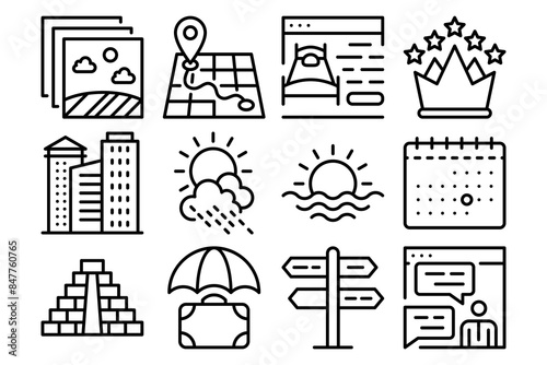 Travel vacation icon. Great for holidays, such as hotels, maps etc. Editable