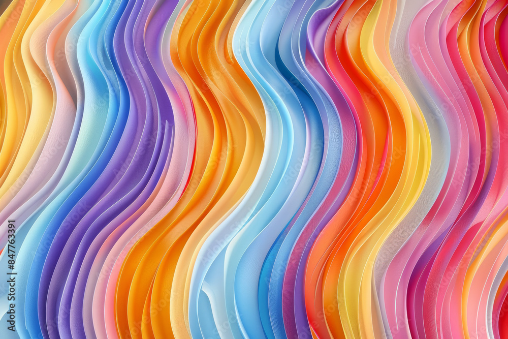 A vibrant, wavy pattern of colored layers resembling flowing ribbons, blending shades of pink, blue, yellow, and orange for an energetic visual effect. A vibrant, wavy pattern of colored layers resembling flowing ribbons, blending shades of pink, blue, yellow, and orange for an energetic visual effect.