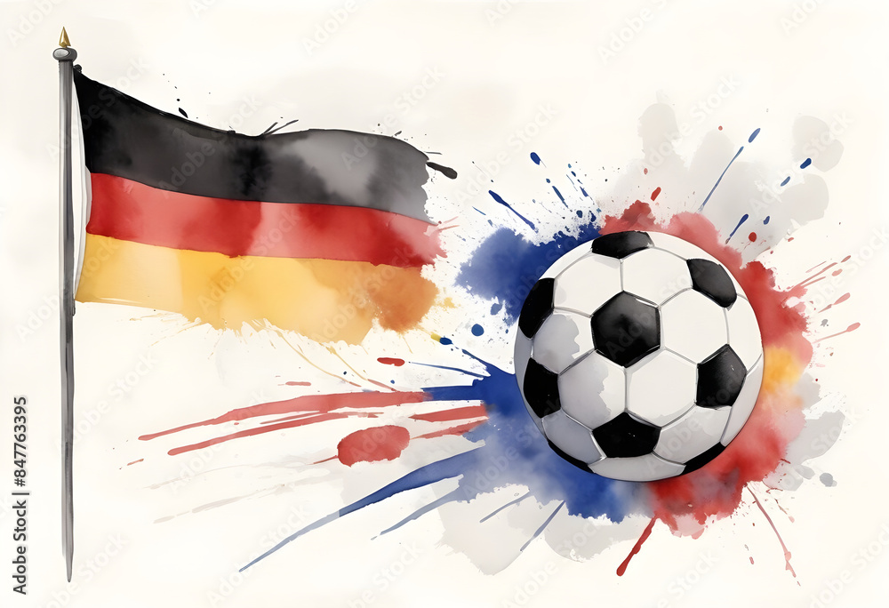 Naklejka premium European Union footbal soccer ball with German flag