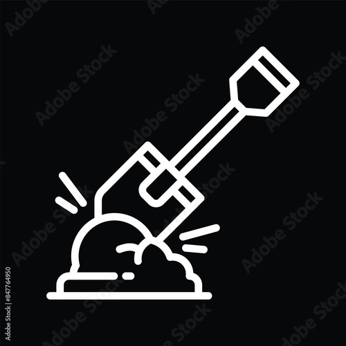 Line Art Shovel Icon