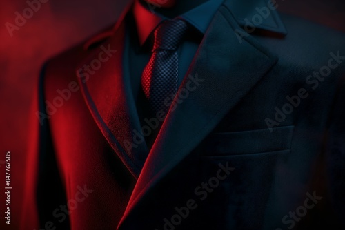 a men's black smoking suit with a necktie