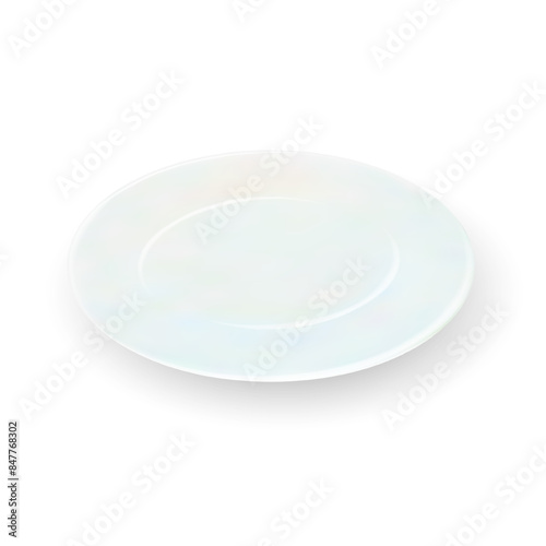 Vector 3d Realistic White Plate Empty Porcelain, Ceramic Plate Icon Closeup Isolated on Transparent Background. Vector