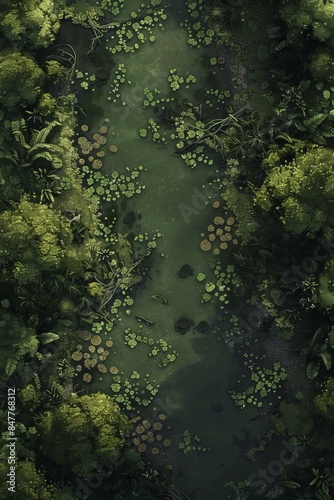 DnD Battlemap Swamps and Marshlands Landscape.