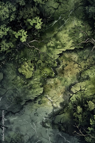 DnD Battlemap Swamps in Murkwater Marshes. © Fox