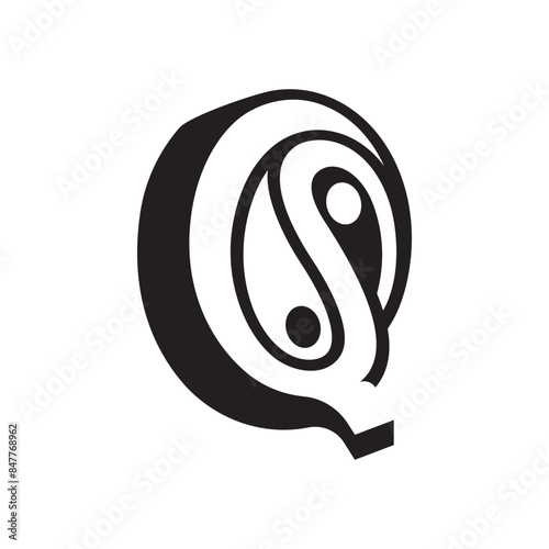Yin Yang Letter Q