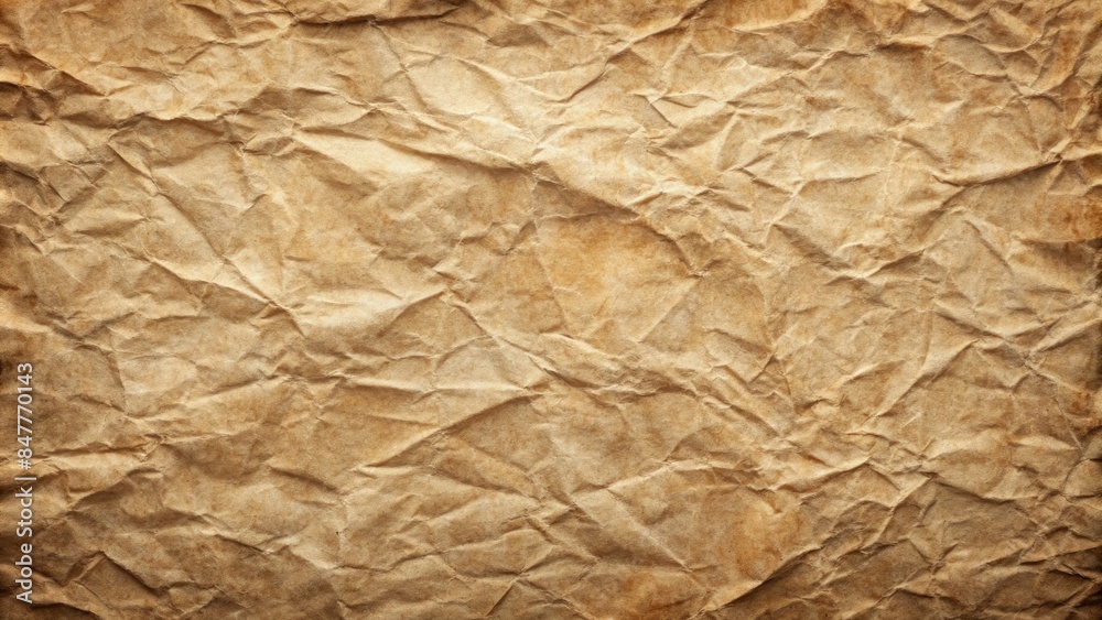 close-up of crinkled parchment paper with rich, warm tones and a deeply textured surface. The aged appearance of the paper evokes a sense of history and vintage charm, making it ideal for antique-insp close-up of crinkled parchment paper with rich, warm tones and a deeply textured surface. The aged appearance of the paper evokes a sense of history and vintage charm, making it ideal for antique-insp