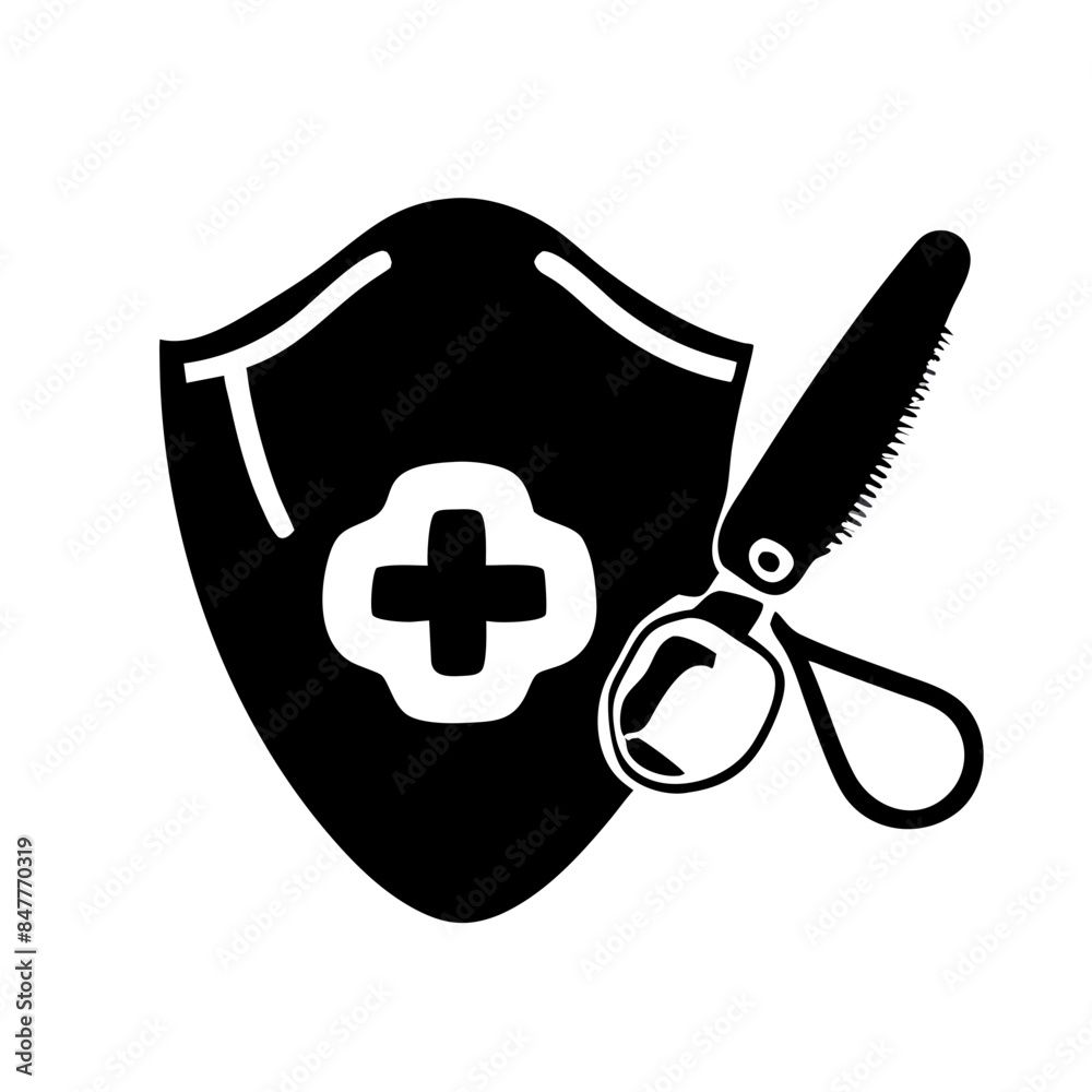 Medical and health insurance outline icon isolated Medical and health insurance outline icon isolated