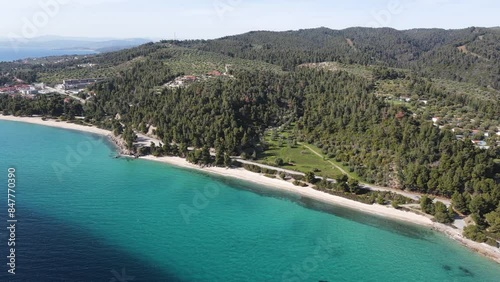 Amazing view of Sithonia coastline near Nikitis Beach, Chalkidiki, Central Macedonia, Greece photo