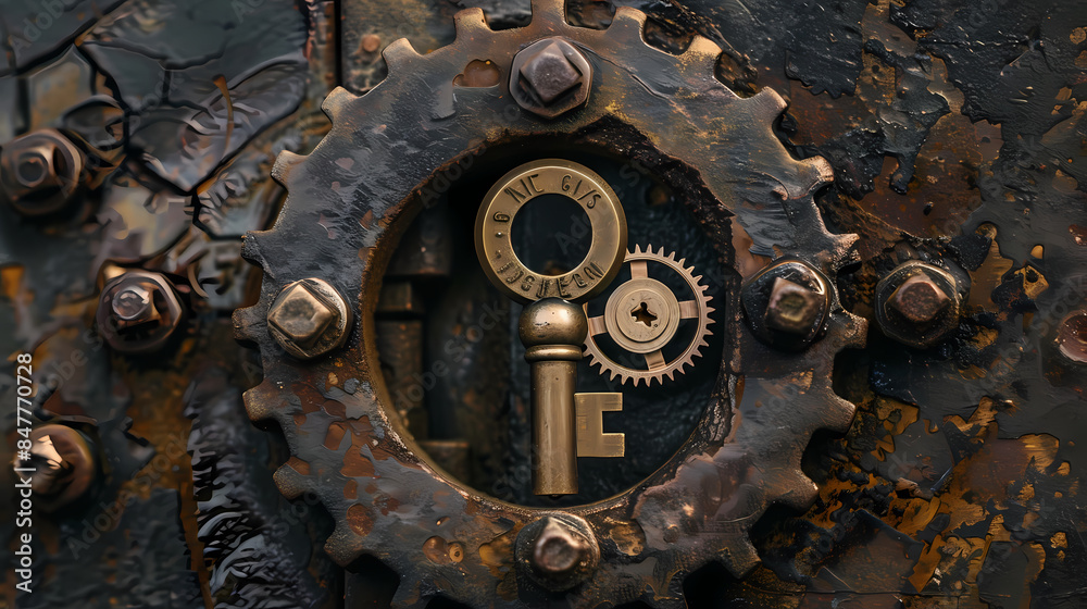 Keyhole and Gear Mechanism Inside 