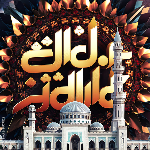 Happy Eid Al Adha Mubarak Muslim holiday islamic decoration background