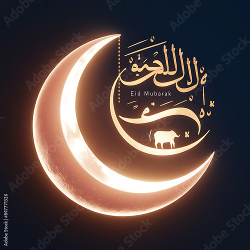 Happy Eid Al Adha Mubarak Muslim holiday islamic decoration background
