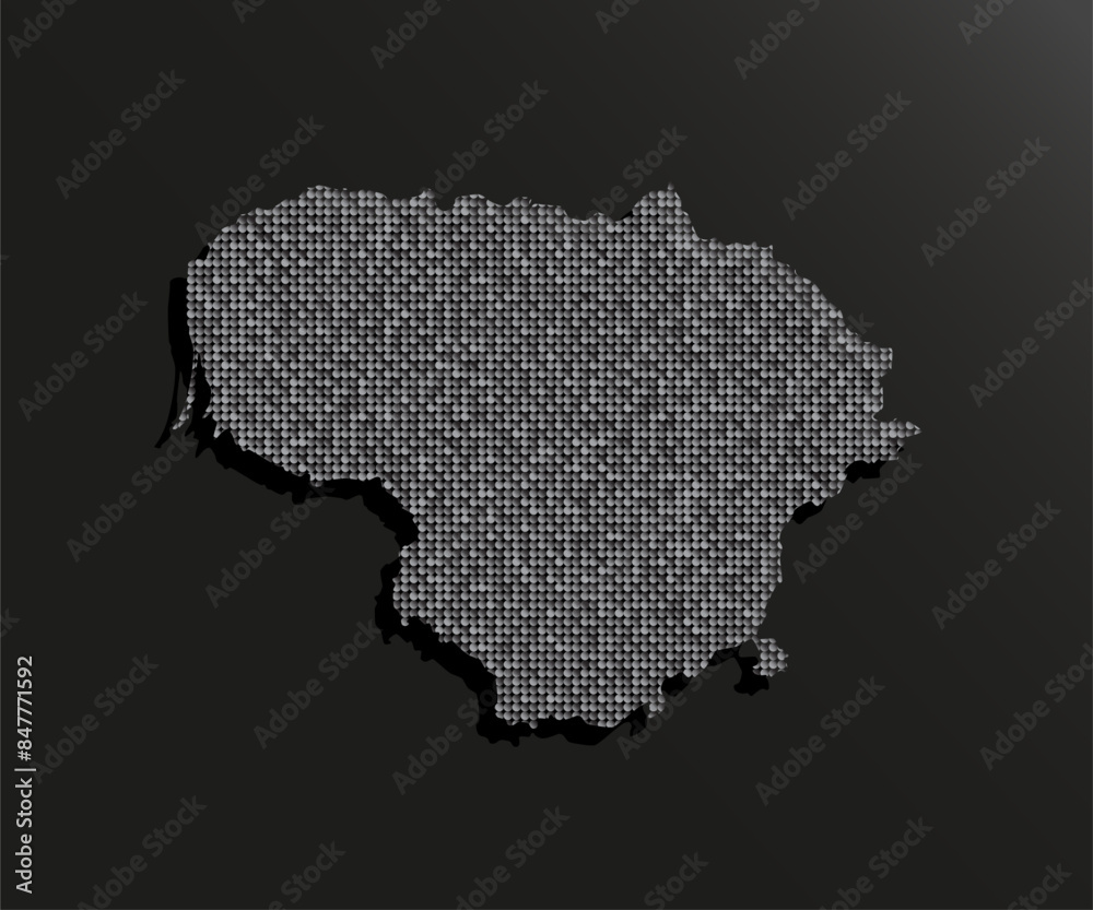 Map Lithuania from silver sequin, glitter, sparkle Map Lithuania from silver sequin, glitter, sparkle