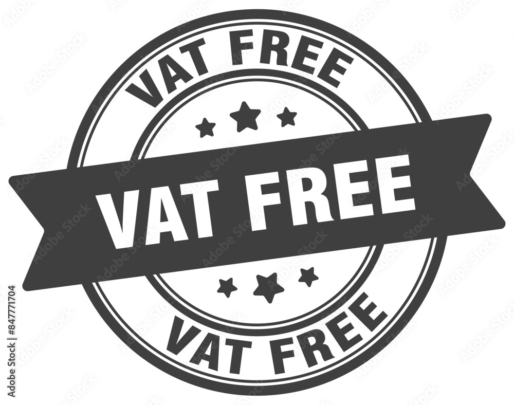 Obraz premium vat free stamp. vat free label on transparent background. round sign