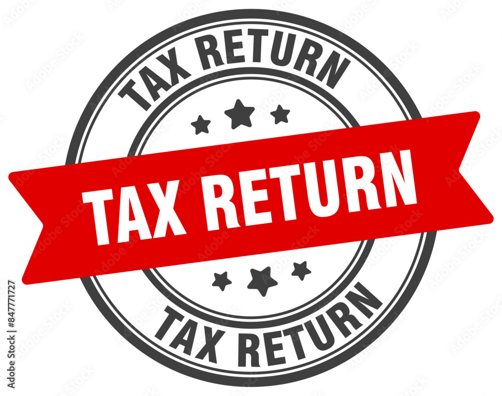 tax return stamp. tax return label on transparent background. round sign tax return stamp. tax return label on transparent background. round sign