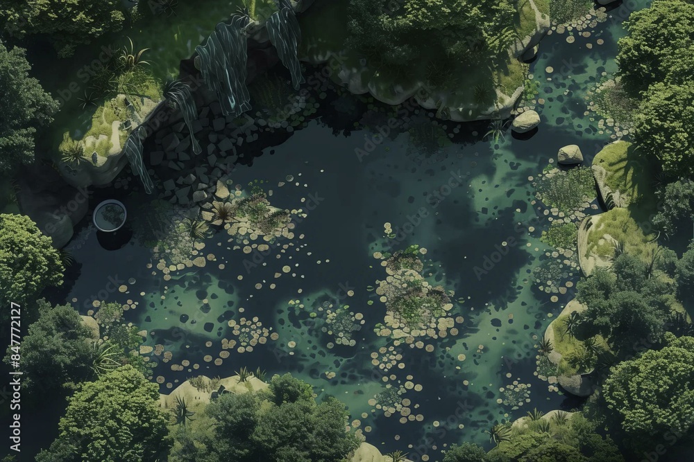 DnD Battlemap Toxic Swamp Battlemap - Detailed map of a toxic swamp ...