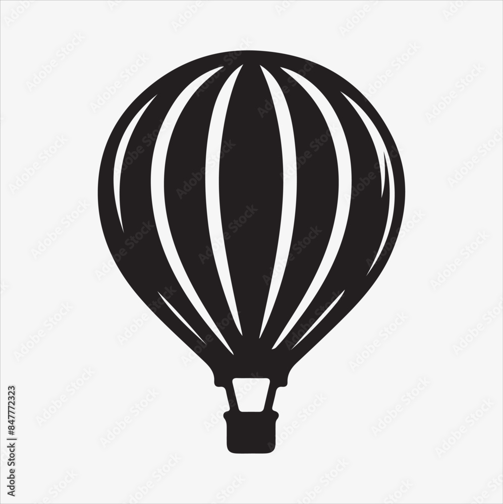 Obraz premium air balloon silhouette vector illustration on a White Background