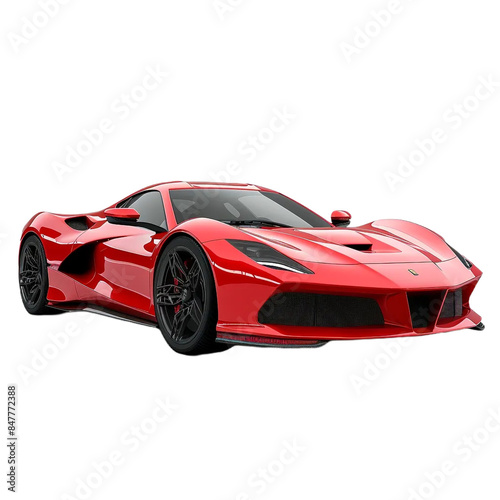 red sports car isolated on a transparent background