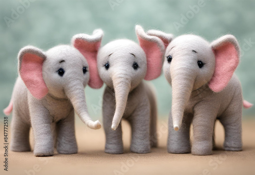 Many cute elephant dolls