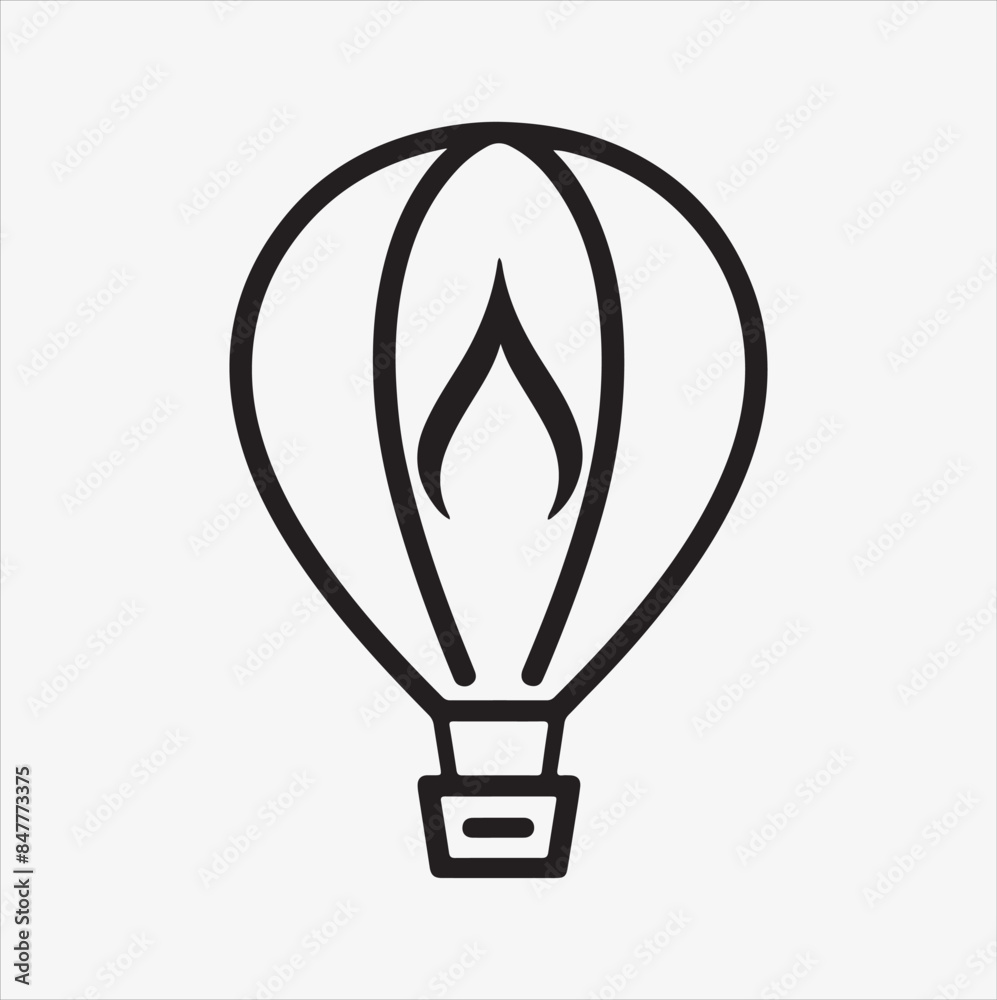 air balloon silhouette vector illustration on a White Background air balloon silhouette vector illustration on a White Background